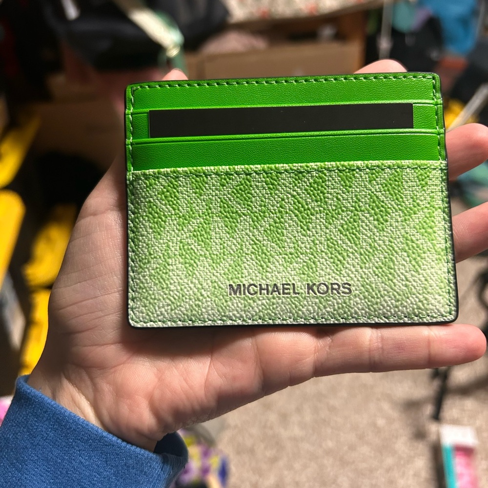 Michael Kors Neon Green Card Holder